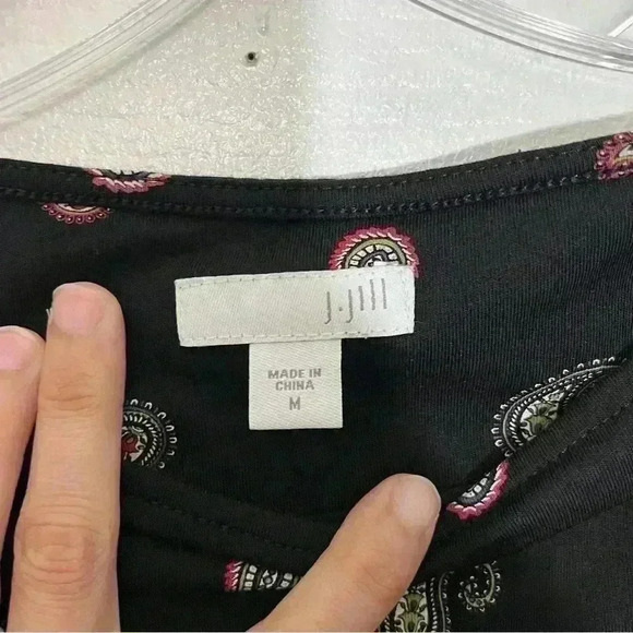 J.Jill Black Long Sleeve Paisley top | size medium - Picture 7 of 7